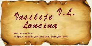 Vasilije Lončina vizit kartica